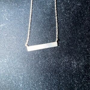 Elegant Silver Bar “K” Necklace